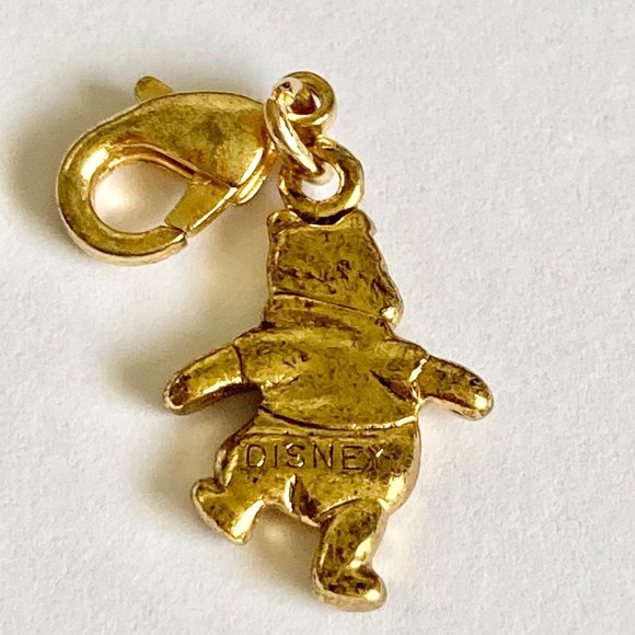 Vintage Disney Winnie the Pooh Clip On Charm Gold Plated Disneyana Zipper Purse - Picture 5 of 7